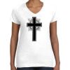 Women's Fine Jersey V-Neck Tee Thumbnail